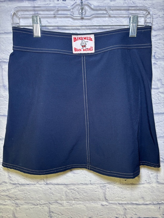 Vintage Birdwell Beach Britches Skirt Shorts Beach Wrap Size Small Navy Blue - Picture 2 of 10